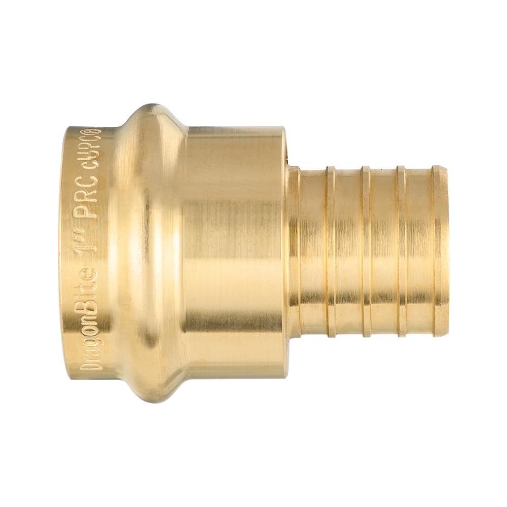 1" Press x 1" PEX Crimp Brass Adapter (Lead Free)
