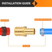 PEX-B Crimp 1" PEX x 3/4" PEX Coupling (Lead Free)