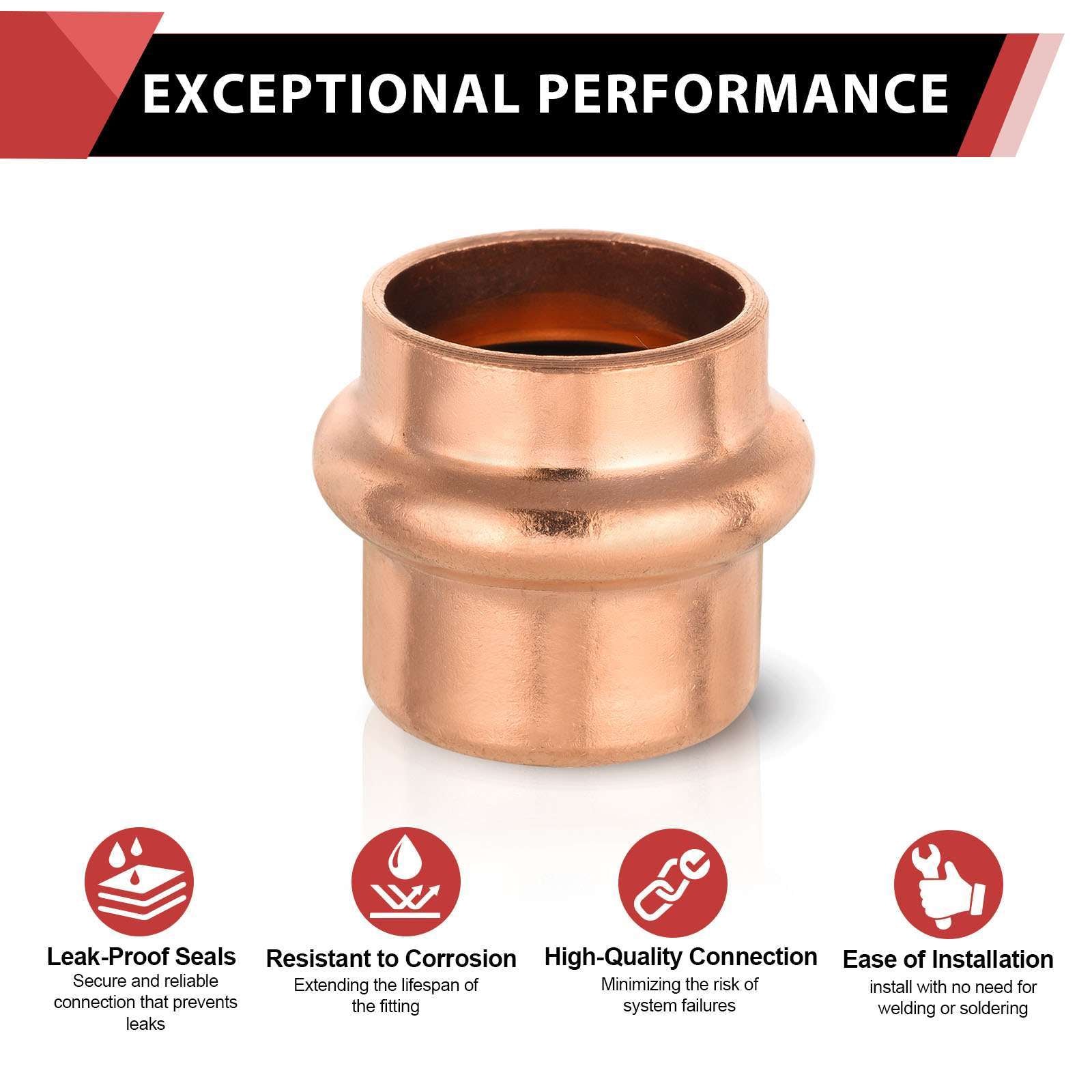 3/4" Copper Press Cap (Lead Free)