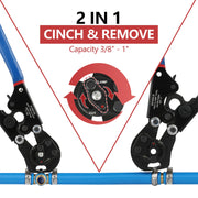 2-in-1 Pex Ratchet Cinch Crimping Tool with Removing Function