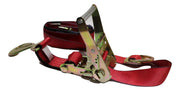2" x 8 Ft Axle Wrap Auto Tie Down Ratchet Strap w/ Snap Hooks | RED