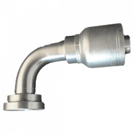 200-CD61-90-32-32-1P | 2" x 2" Code 61, 90* ; 1-Piece Hose Fitting for 1 & 2 Wire Hoses, Non Skive