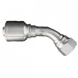 200-FJX45-24-24-1P | 1 1/2" x 1 1/2" FJX 45, 1-Piece Hose Fitting for 1 & 2 Wire Hoses, Non Skive