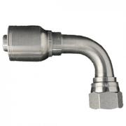 200-FJX90-04-04-1P | 1/4" x 1/4" FJX 90, 1-Piece Hose Fitting for 1 & 2 Wire Hoses, Non Skive