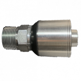 200-NPT-12-12-1P | 3/4" x 3/4" Male NPT, 1-Piece Hose Fitting for 1 & 2 Wire Hoses, Non Skive