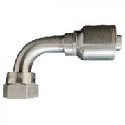 200-ORFS-90-06-06-1P | 3/8" x 3/8" O'Ring Face Seal 90 degree, 1-Piece Hose Fitting for 1 & 2 Wire Braid