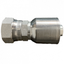 200-FSAE-04-06-1P | 1/4" x 3/8" Female SAE, 1-Piece Hose Fitting for 1 & 2 Wire Braid