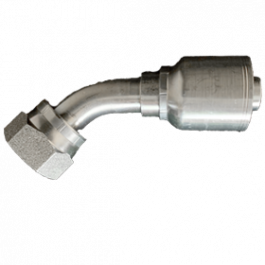 200-ORFS45-08-06-1P | 1/2" x 3/8" O'Ring Face Seal 45, 1-Piece Hose Fittings for 1 & 2 Wire Braid Hose