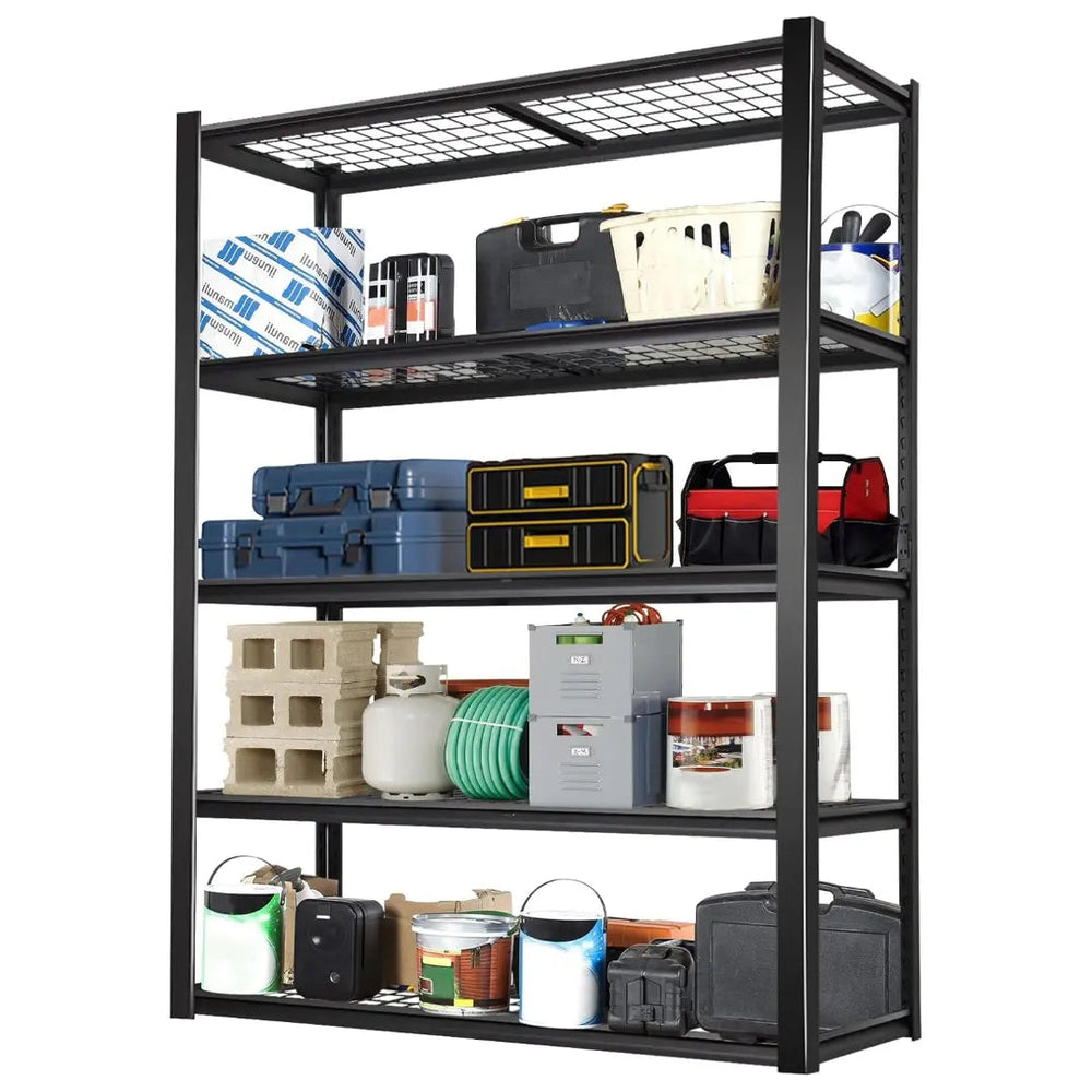 2000LBS Heavy Duty Garage Shelving, 40" W x 18" D x 72" H, Adjustable 5-Tier Storage Shelves, Industrial Metal Shelving Units, Steel Organizer Wire Rack, Black
