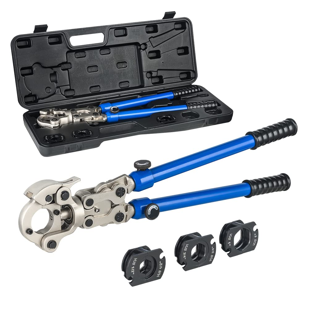 EFIELD Press Crimping Tool, with 1/2" 3/4" 1" Jaw For Propress Copper ittings And Copper Tube Connectionith 360 Degrees Rotating Head