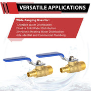 1/2" PEX Crimp X 1/2" MNPT Ball Valve, Blue (Lead Free)