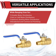 1/2" PEX-A Expansion X 1/2" FNPT Ball Valve, Blue (Lead Free)