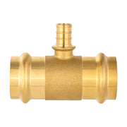 30 Pcs 1" x 1" x 1/2" Press x Press x PEX Crimp Brass Tee (Lead Free)