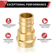 30 Pcs 2" Press x 2" PEX Expansion Brass Adapter (Lead Free)