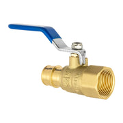 1/2" PEX Crimp X 1/2" FNPT Ball Valve, Blue (Lead Free)