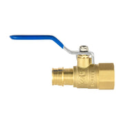 1/2" PEX Crimp X 1/2" FNPT Ball Valve, Blue (Lead Free)