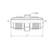 2403-LH-06-06 | 06 MJ - 06 MJ Straight-Large Hex, Carbon Steel