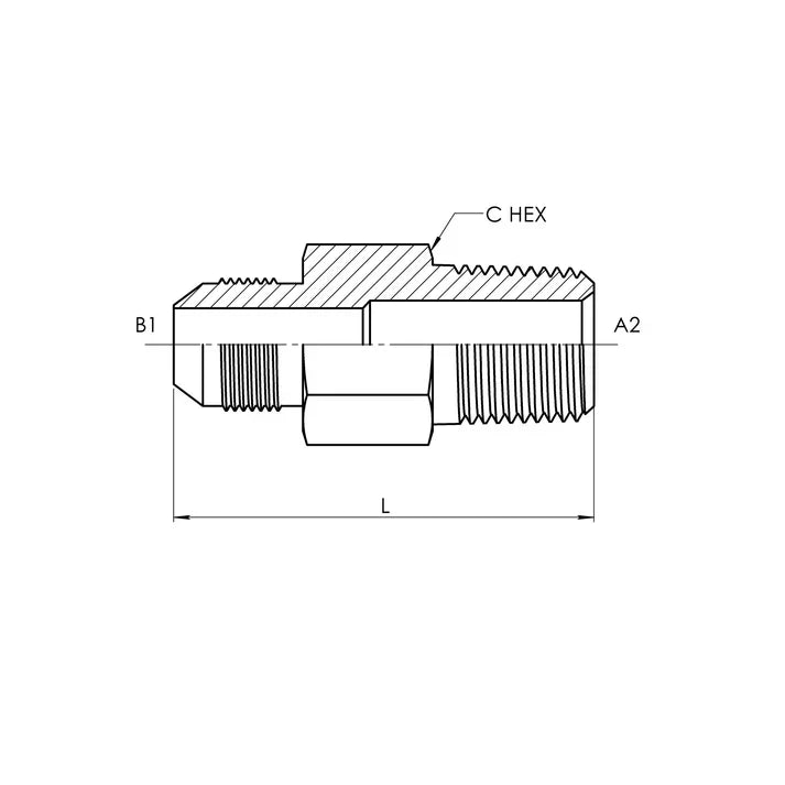 2404-L-06-06 | 06 MJ - 06 MP Straight-Long, Carbon Steel