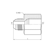 SS-2405-08-08 | 08 MJ - 08 FP Straight, Stainless Steel