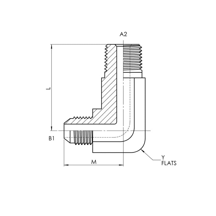 2501-L-06-04-FG | 06 MJ - 04 MP 90 Elbow-Long Forged, Carbon Steel