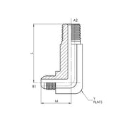 2501-LL-16-16-FG | 16 MJ - 16 MP 90 Elbow-X-Long Forged, Carbon Steel