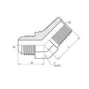 2503-05-02-FG | 05 MJ - 02 MP 45 Elbow Forged, Carbon Steel