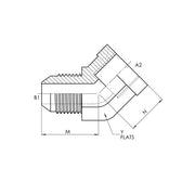 2505-16-16-FG | 16 MJ - 16 FP 45 Elbow Forged, Carbon Steel