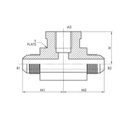 2602-04-04-04-FG | 04 MJ - 04 MJ - 04 FP Branch Tee Forged, Carbon Steel