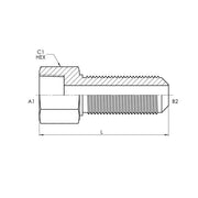 2705-LN-04-04 | 04 FP - 04 MJ Bulkhead Straight w/ Lock Nut, Carbon Steel