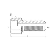 2705-LN-04-06 | 04 FP - 06 MJ Bulkhead Straight w/ Lock Nut, Carbon Steel