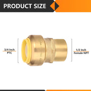 30 Pcs 3/4" x 1/2" F Push Fit Female Adapter