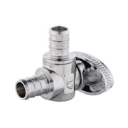 1/2" PEX Crimp x 1/2" PEX Crimp Angle Stop Valve, 1/4 Turn (Lead Free)