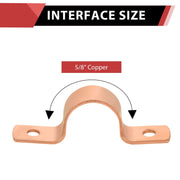 30-Pack 5/8" Copper Pipe Straps, Two Hole