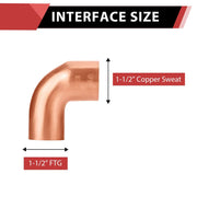 1-1/2" FTG x Copper 90° Street Elbow