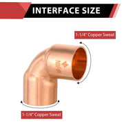 1-1/4" 90º Short Radius Copper Elbow