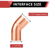 1-1/4" FTG x Copper 45° Street Elbow