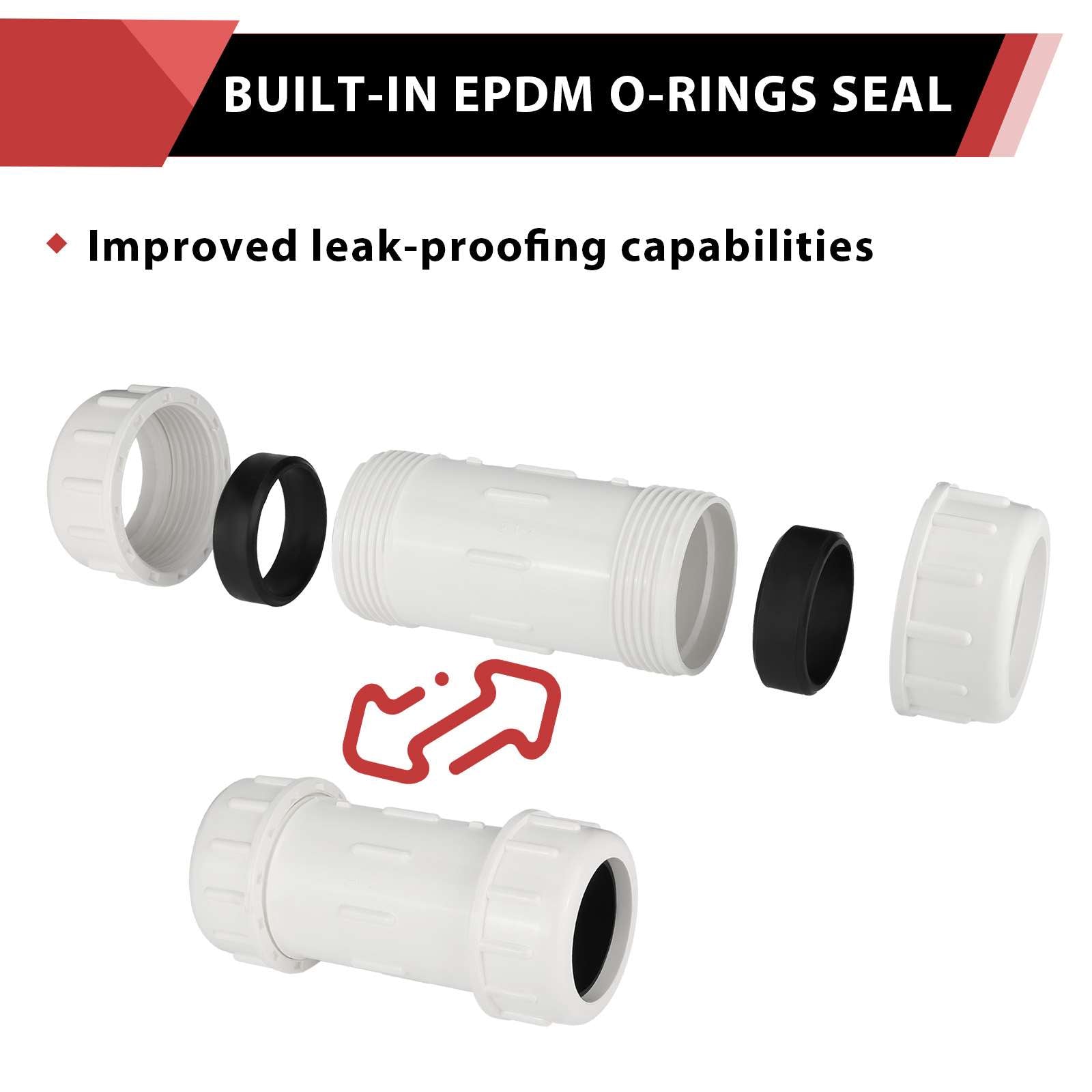 1-1/4" PVC Compression Coupling