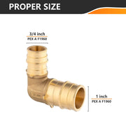 PEX A Expansion 3/4" PEX x 1" PEX Elbow (Lead Free)