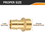 PEX A Expansion 1" PEX x 3/4" Female Threaded F1960 Adapter (Lead Free)