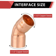30 Pcs 1-1/2" 45º Copper Elbow at Wholesale Price