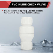 10 Pcs 1" PVC In-Line Check Valve
