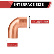 1/2" FTG x Copper 90° Street Elbow
