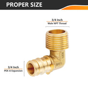 PEX A Expansion 3/4" PEX x 3/4" Male NPT Elbow (Lead Free)