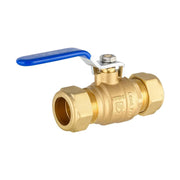 10 Pcs 3/4" Compression Ball Valve, Blue (Lead Free)