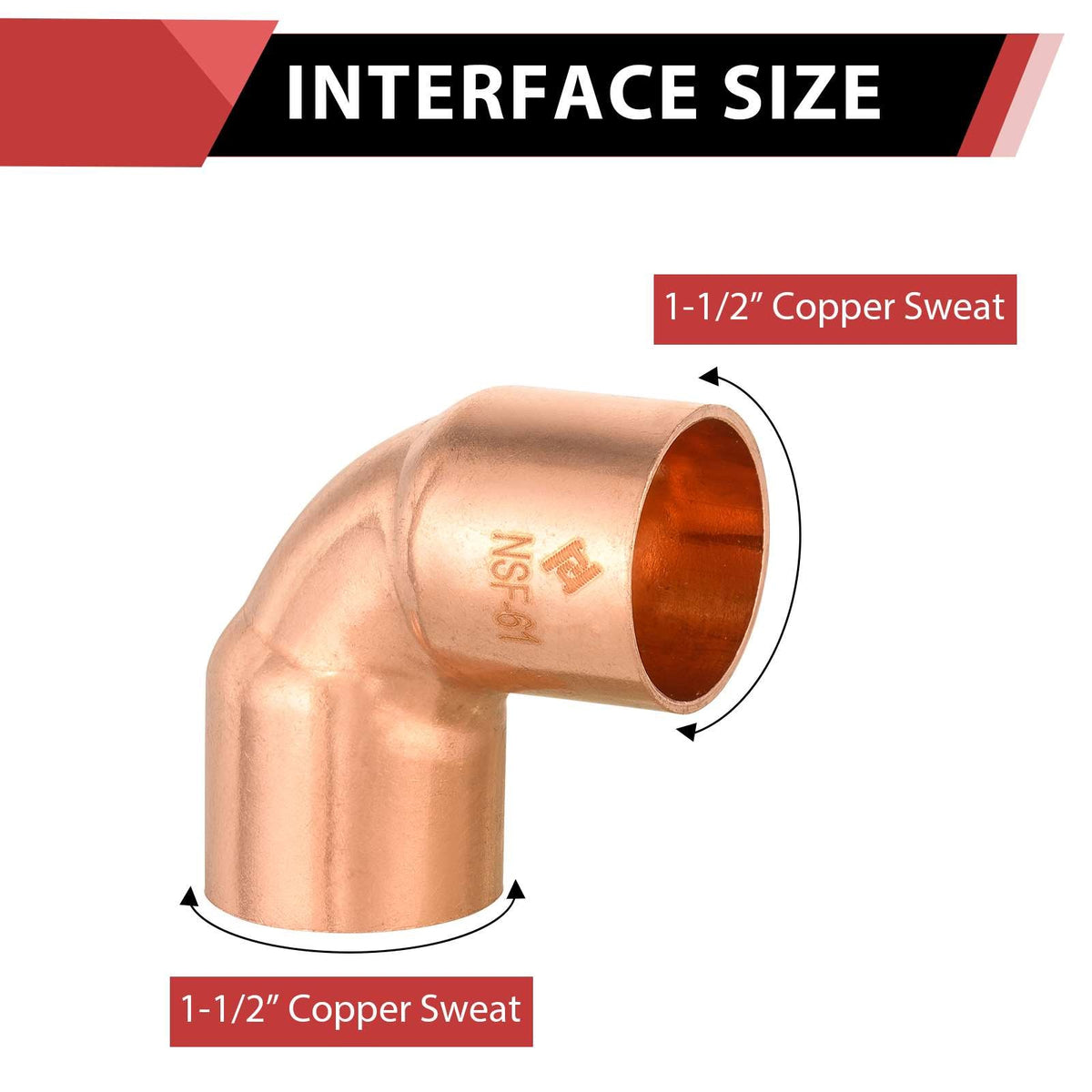 1-1/2" 90º Short Radius Copper Elbow