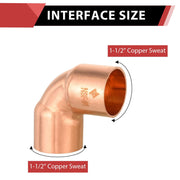 1-1/2" 90º Short Radius Copper Elbow