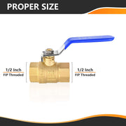 10 Pcs 1/2" FNPT Ball Valve, Blue (Lead Free)