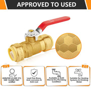 1/2" Push Fit Ball Valve, Red (Lead Free)