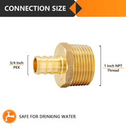 PEX-B Crimp 3/4" PEX x 1" Male Threaded Adapter (Lead Free)