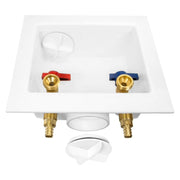 1/2" PEX Crimp (F1807) Inlet, Washing Machine Outlet Box, with Center Drain